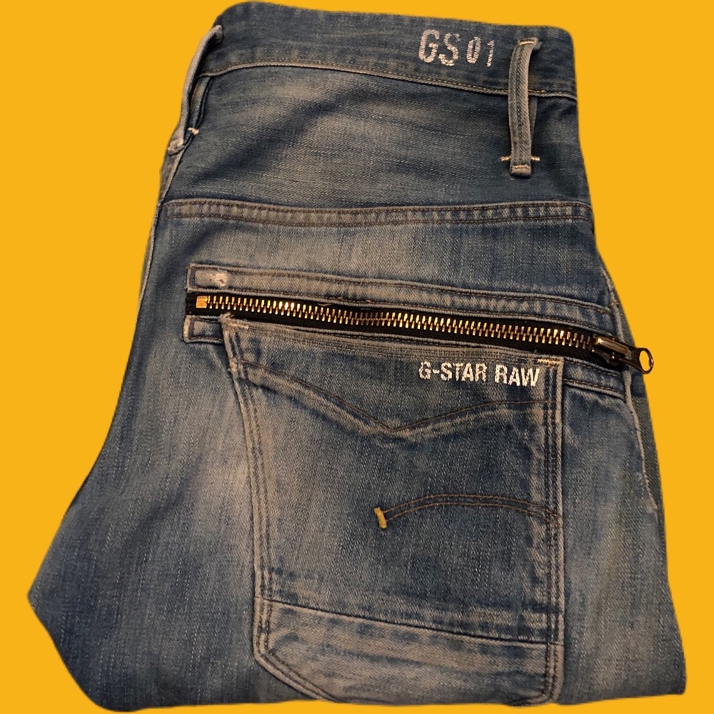 G-Star tapered men’s light wash jeans